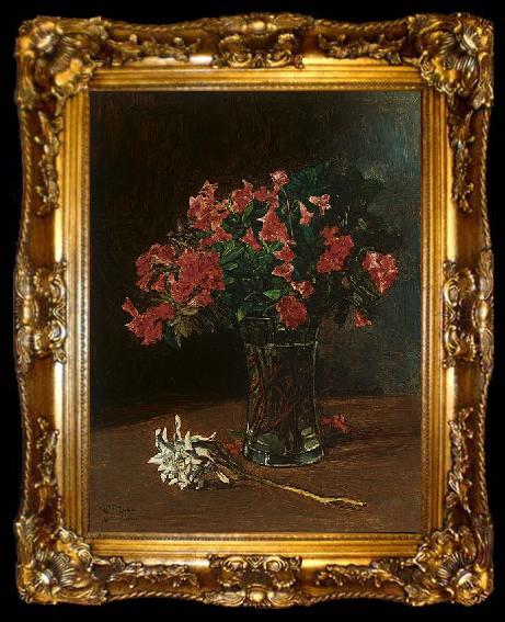 framed  Wilhelm Trubner Flower Vase, ta009-2